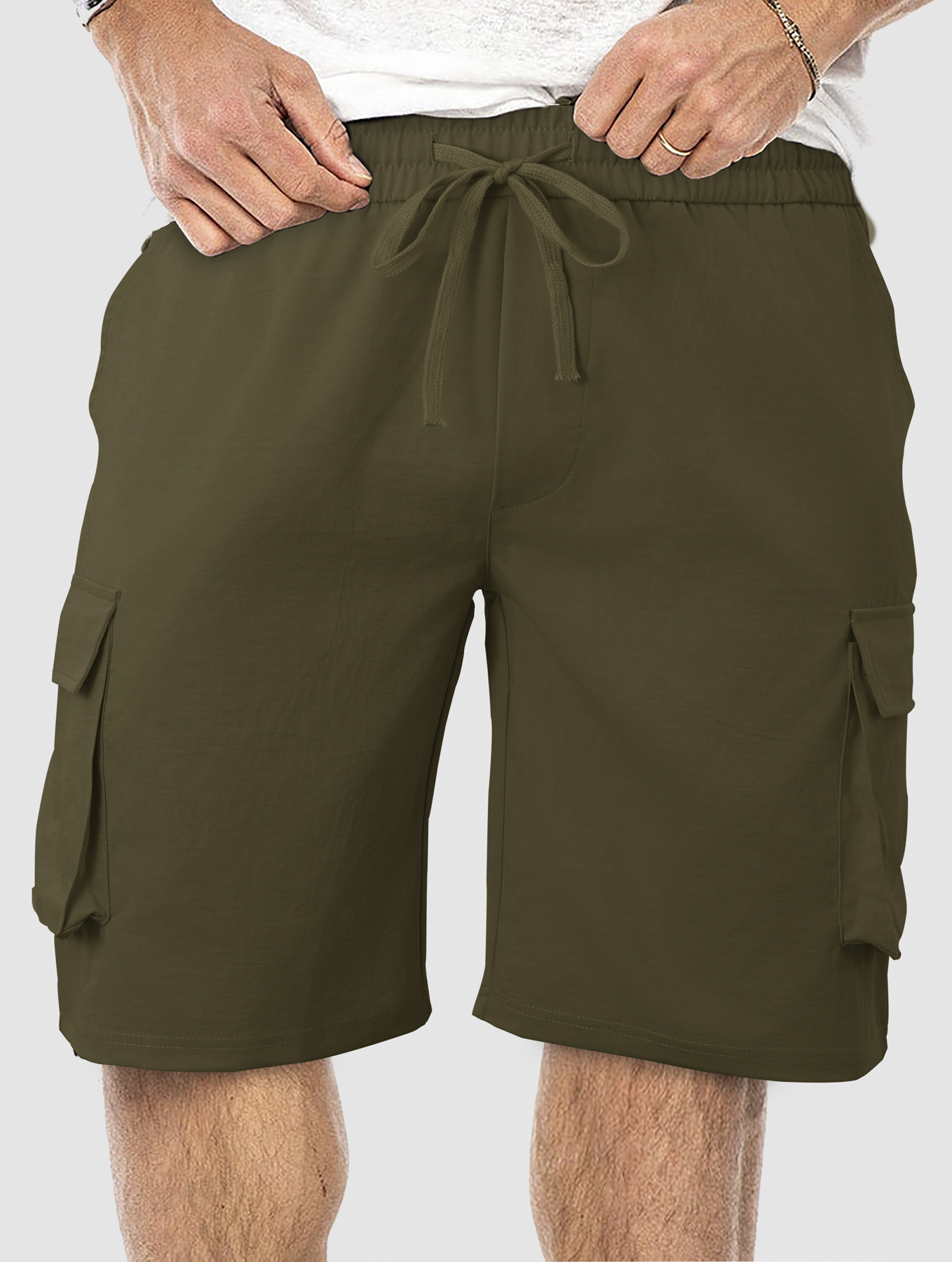 Pantalones cortos de verano europeos y americanos transfronterizos para hombres, fáciles de piel y transpirables, herramientas sueltas, pantalones cortos de playa casuales de cinco puntos con múltiples bolsillos