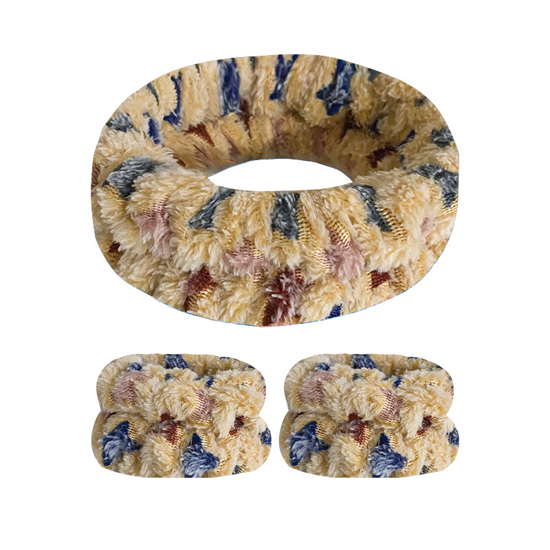 Patrón de tigre europeo y americano arco banda de pelo correa de muñeca traje de lavado de cara de las mujeres diadema estrellado cielo impreso diadema correa de muñeca absorbente