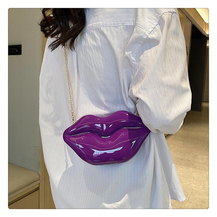 Single Shoulder Strap Strap Type Shoulder Bag, Crossbody Bag Bags Type Daily, Shopping Occasion Women's Small Pvc Lips Streetwear Square Magnetic Buckle Shoulder Bag Crossbody Bag