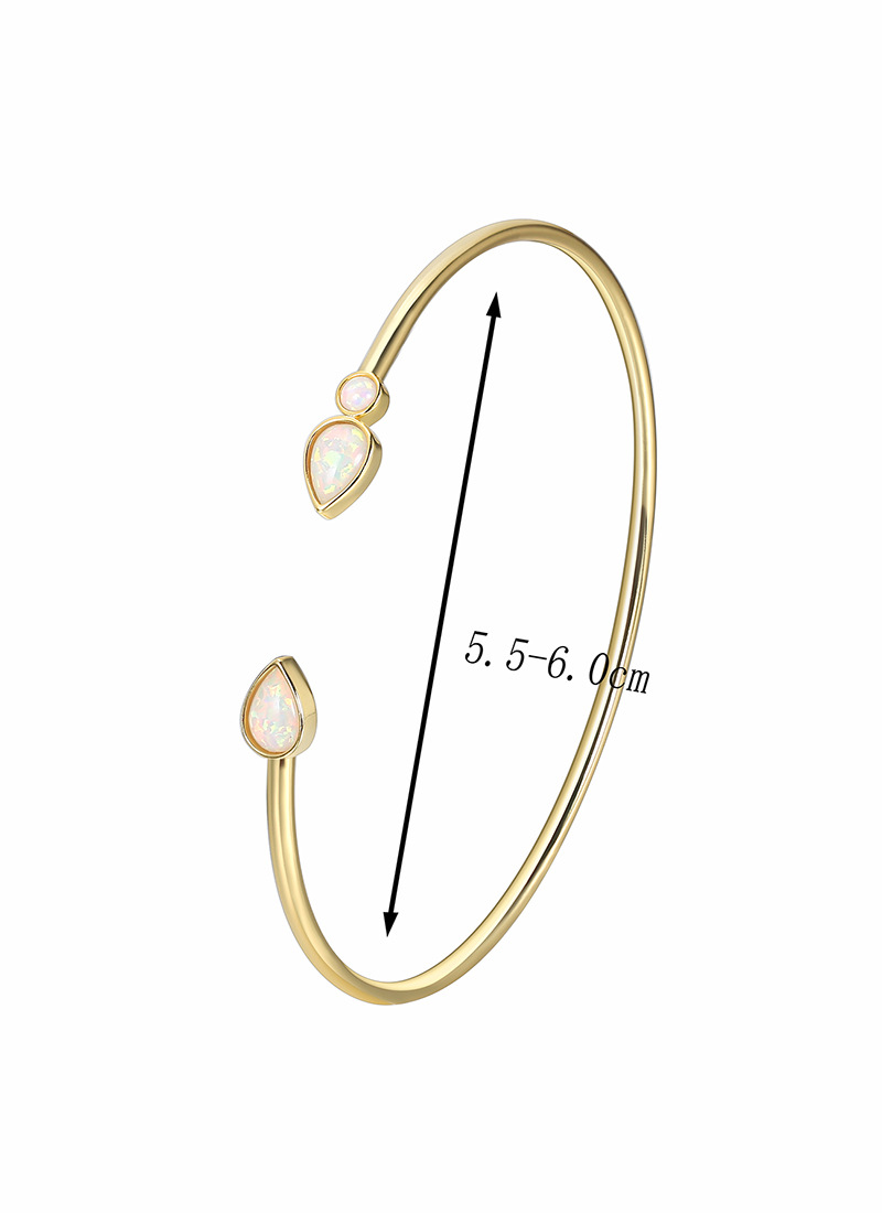 Modern Style Water Droplets Copper Plating Inlay Gem 18k Gold Plated Cuff Bracelets display picture 1