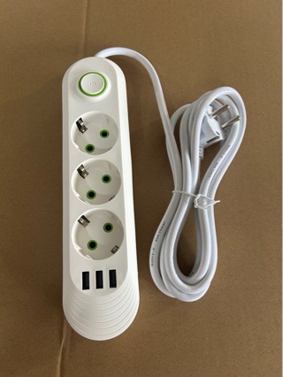 F03U Eurogauge blanco de tres líneas de cable de extensión con interruptor de control principal 3USB