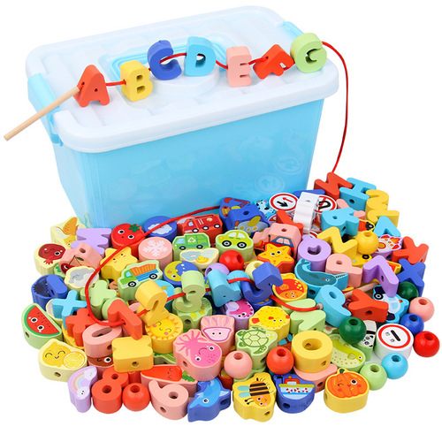 Bead stringing for infants and young children, promoting intelligence early education brain development block toys 2 babies 1-3 years old, boys and girls 4