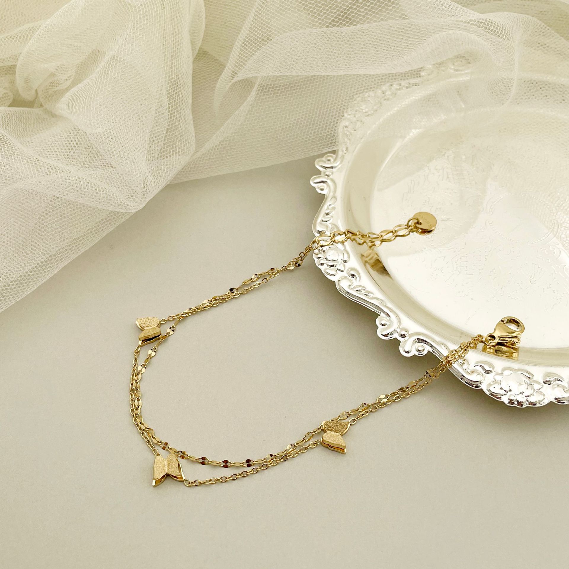 Simple Style Butterfly Stainless Steel Bracelets 1 Piece