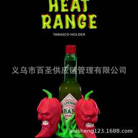 跨境新品骷髅辣椒调料瓶支架 暗黑美食风桌面收纳架155