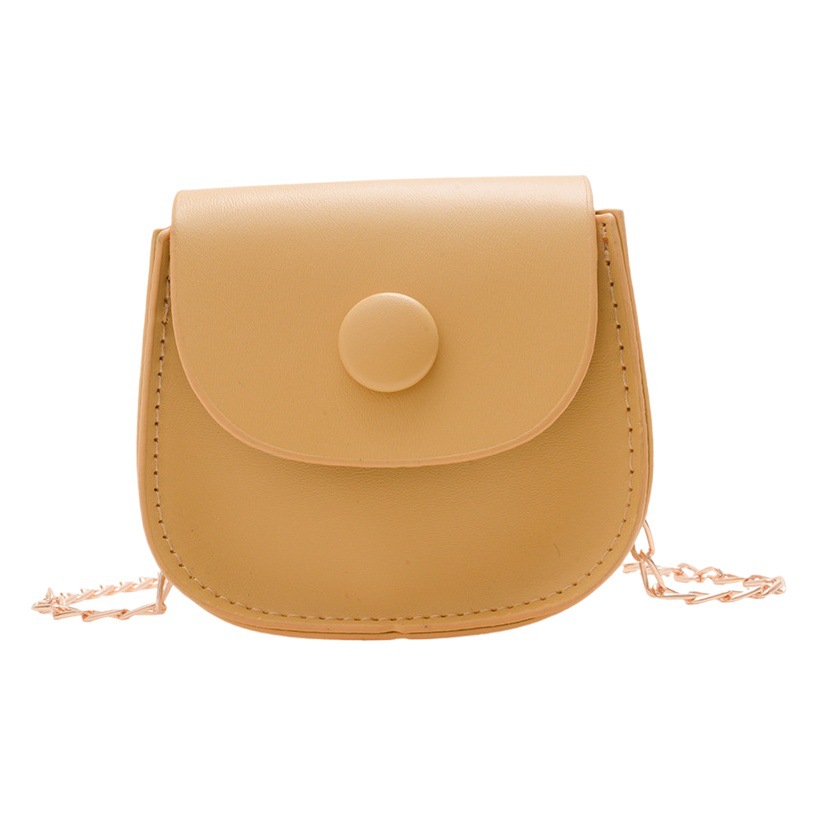Cross-border Western Style Mini Bag Spring and Summer New Korean Style Fashionable Solid Color Crossbody Bag Children's Chain Lock Bag Saddle Bag