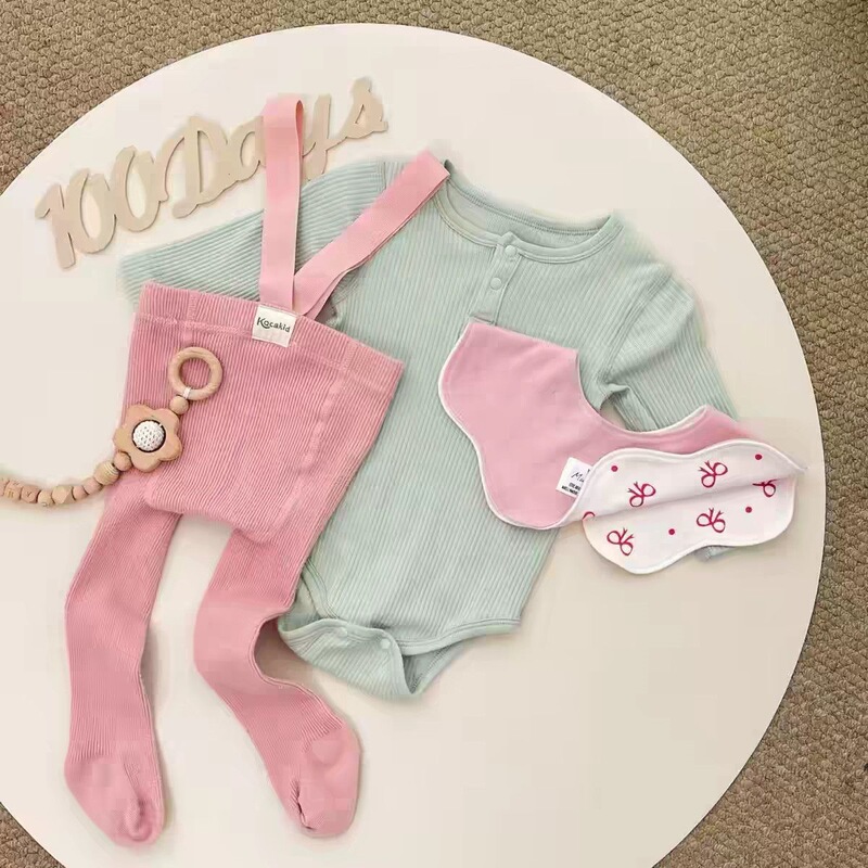 Infant and Toddler Base Layer Set, New Spring and Autumn Style, Long-Sleeve Base Layer, Triangle Romper, Pants, and Socks Set for Newborns Infant and Toddler Base Layer Set, New Spring and Autumn Style, Long-Sleeve Base Layer, Triangle Romper, Pants, and Socks Set for Newborns