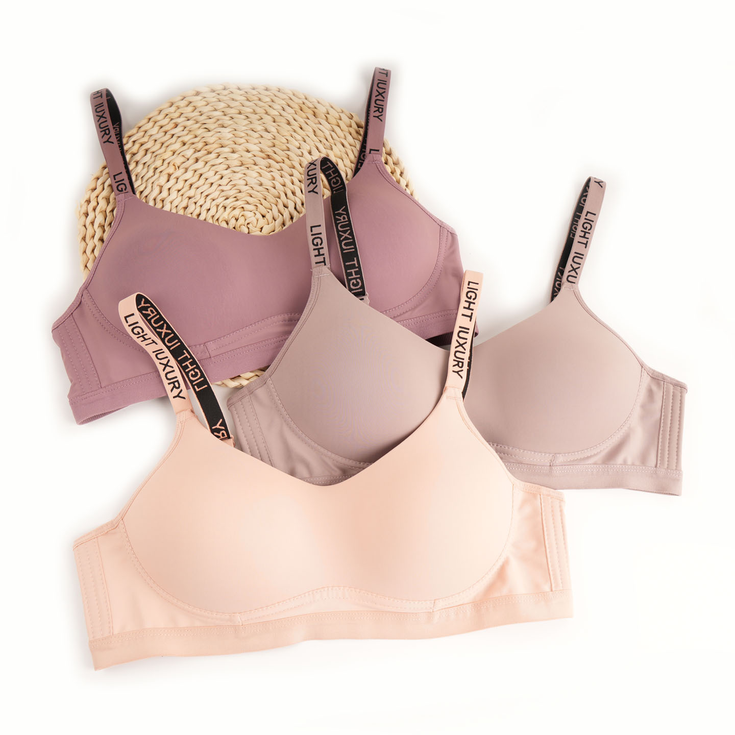 Shantou sostén sin marca, delgado y ligero, sin anillo de acero ajustable, soporte superior, ropa interior anti-caída, sostén liso para mujeres