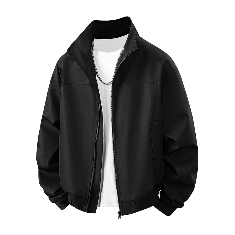 Casual chaqueta de cuello vertical de estilo americano transfronterizo primavera y otoño chaqueta holgada coreana chaqueta de tendencia de hombre chaqueta de tamaño grande