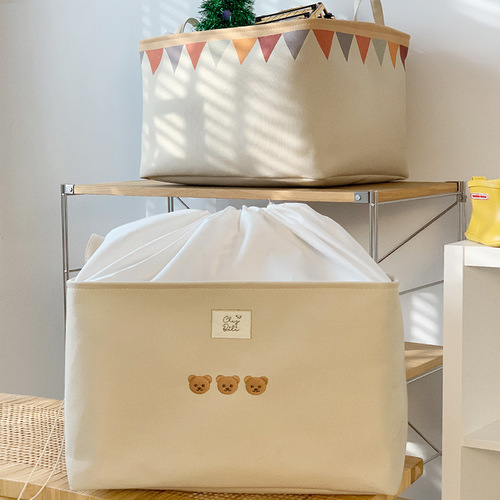 Thickened fabric can be bundled quilt clothes storage basket moving quilt dust bag dormitory home large storage bucket