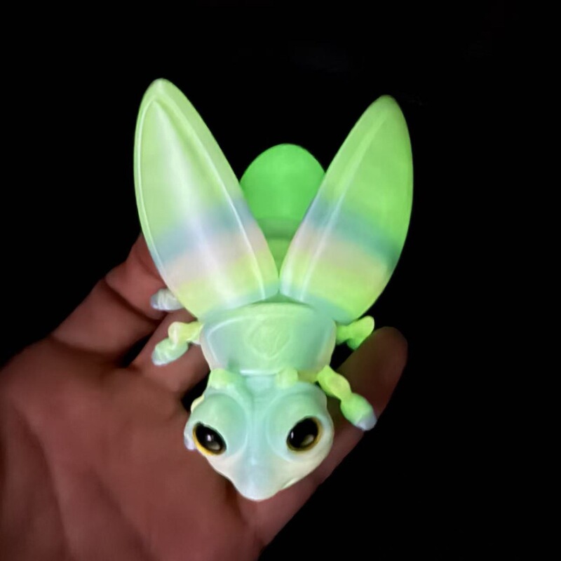 跨境3d打印萤火虫夜光尾巴磁吸冰箱贴模型仿真动物摆件摆摊新品|undefined