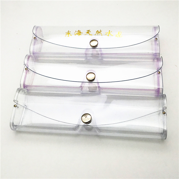 Practical Reading Glasses Case, Pvc Transparent Glasses Box with Snap Button, Transparent White Box Wholesale, Handmade Glasses Case
