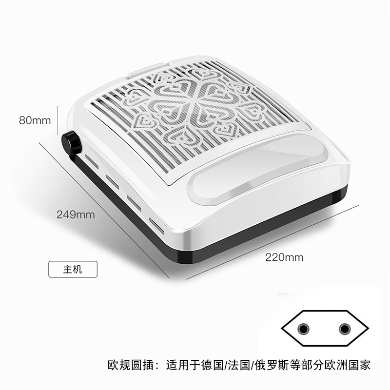 aspiradora de uñas de alta potencia aspiradora de escritorio 100w aspiradora de alta succión ajustable con pantalla de filtro polvo de uñas