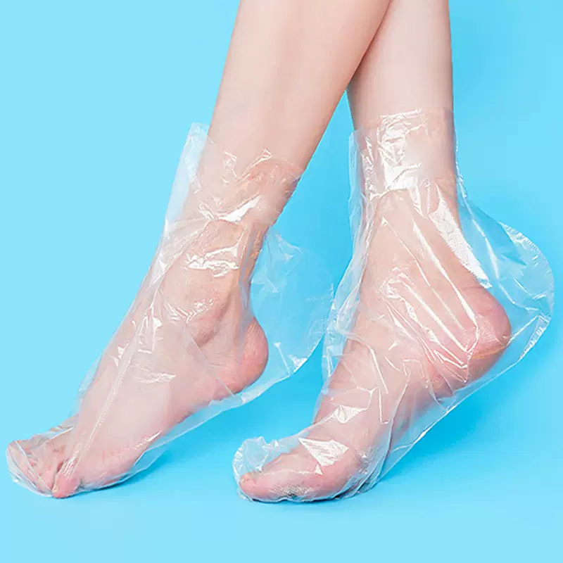 脚膜套一次性塑料泡脚试鞋防臭防水防干裂透明袋长筒足膜套手膜套