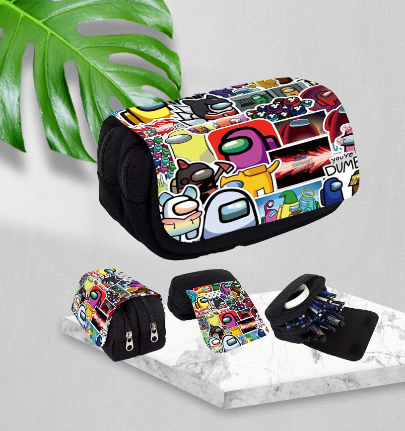 新款潮流笔袋 学生大容量帆布文具文艺时尚笔袋文具袋批发