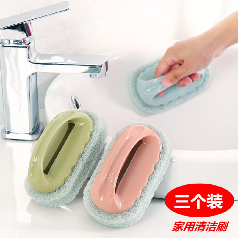 손잡이가 있는 청소용 브러시 3개