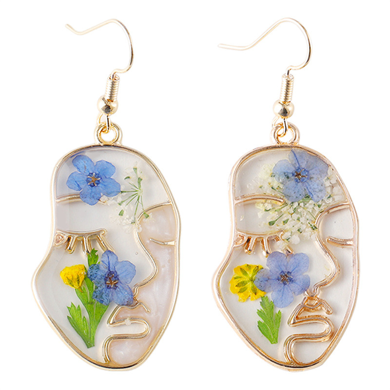 Women's Gender Epoxy, Plating Design 1 Pair Simple Style Geometric Flower Epoxy Plating Zinc Alloy Drop Earrings