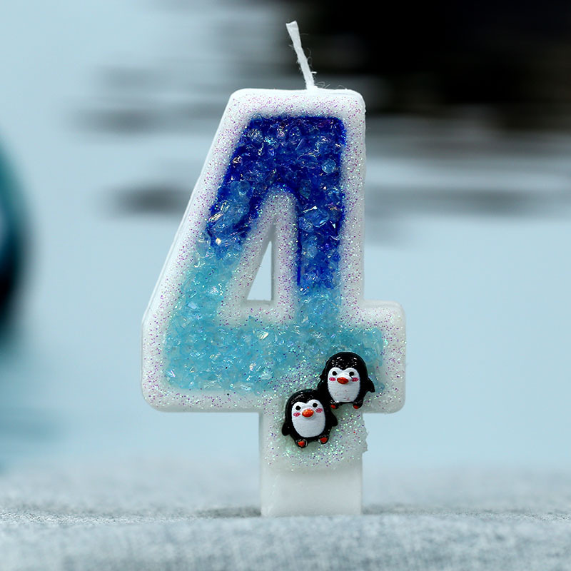 Velas numéricas en caja con pingüino, diseño glaciar antártico, para Amazon – Mayorista de Yiwu