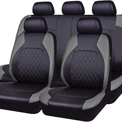 Seat Covers, Diamond Quilted Embroidery, Full Leather, Universal seat cover