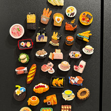 冰箱贴仿真食玩磁贴3D立体甜品蛋糕水果冰碗创意美食冰箱装饰磁贴