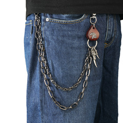 Cool men and women's pants chain personality punk hip hop street dance jeans waist chain fashion versatile metal pants accessories 