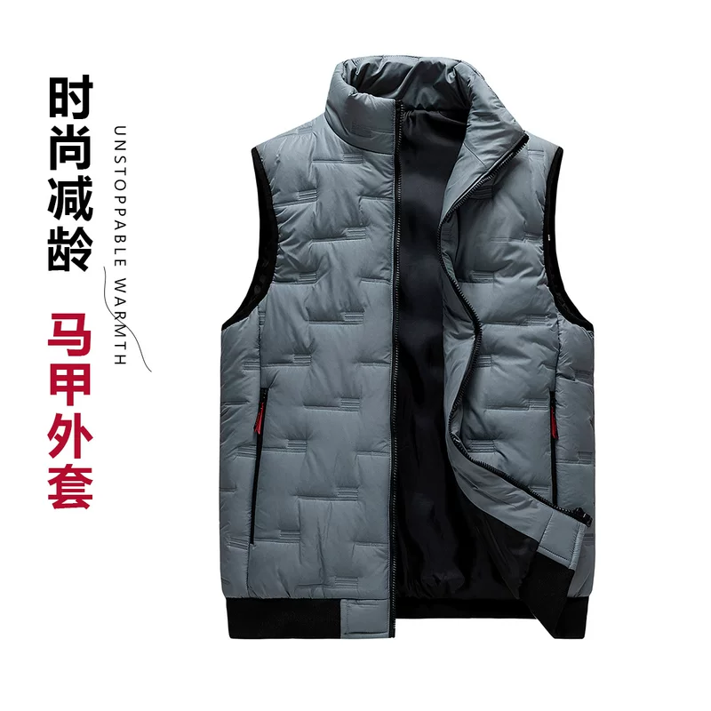 Demi-season windproof keep warm vest sleevless, for middle age, plus size