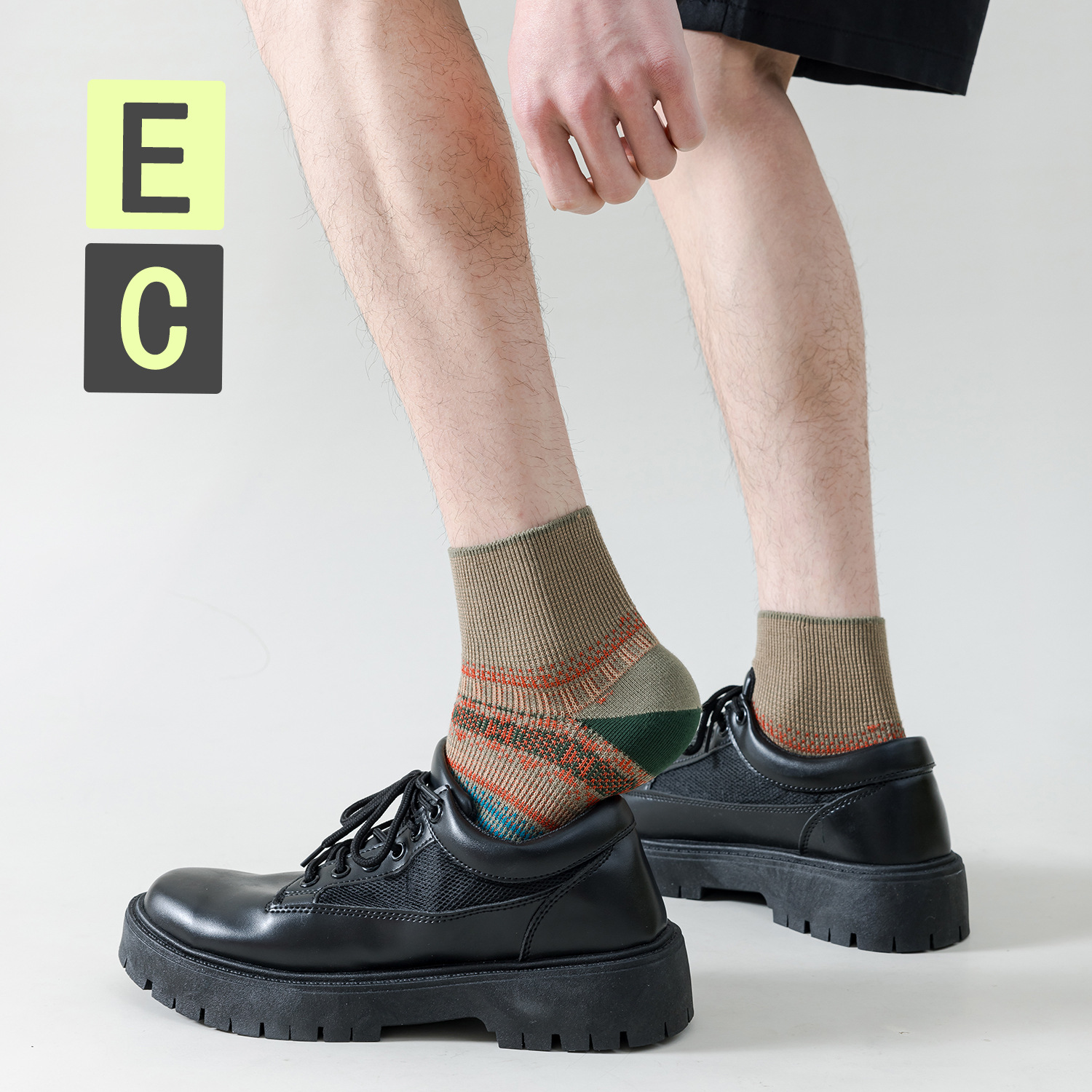 ECHENON South Korea vintage socks men's spring and autumn combed cotton hand-stitched boat socks men's and women's sports socks ins wholesale