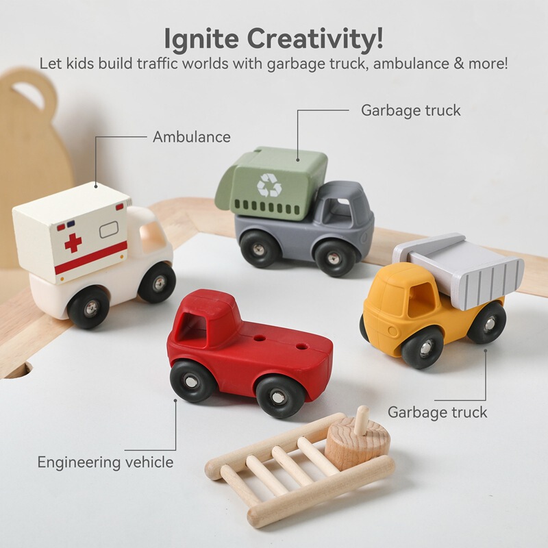 Children's Early Education Educational Multifunctional Toy Silicone Engineering Car Car-Shaped Entertainment Car Model Car