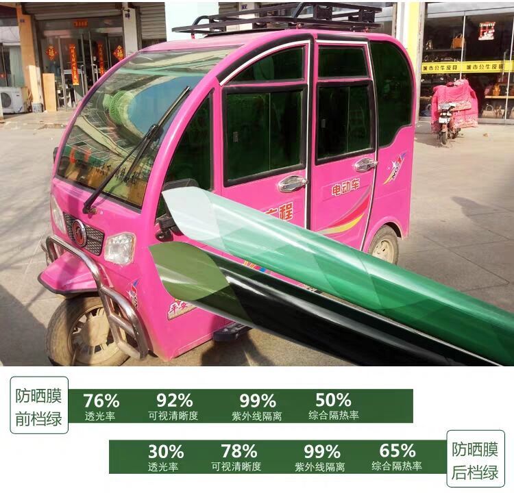 Tricycle film sunscreen heat insulation explosion-proof UV-blocking window glass film sticker solar film