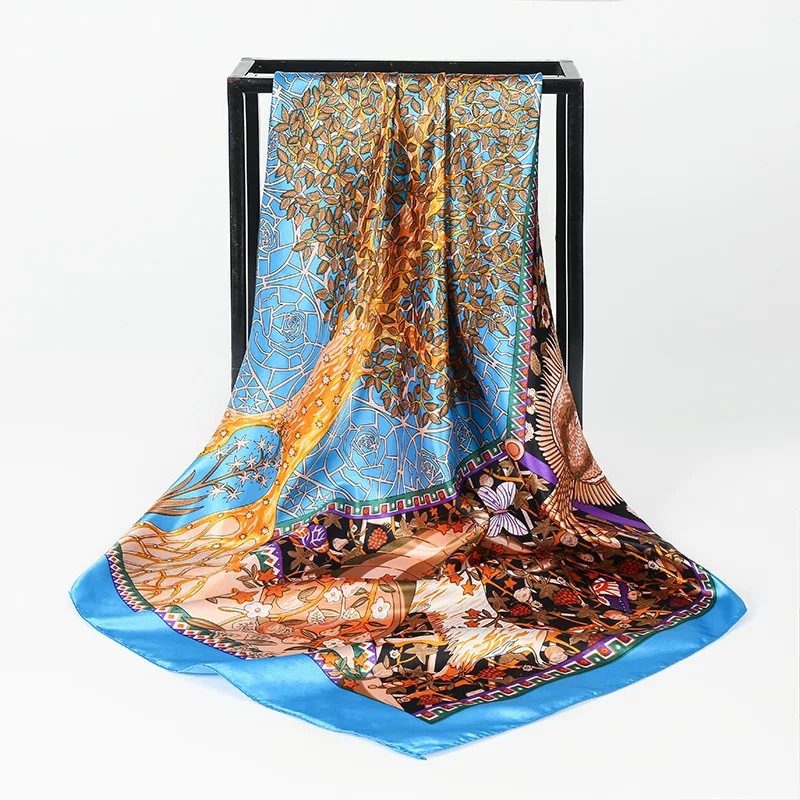 90 스퀘어 타월 [포춘 트리-블루]]