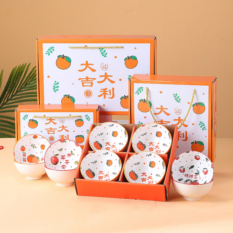 Grand Gestali Creative Ceramic Tableware Bowl Chopsticks suit Household Gift Box Opening Ceremony Activities Small Gifts Wholesale