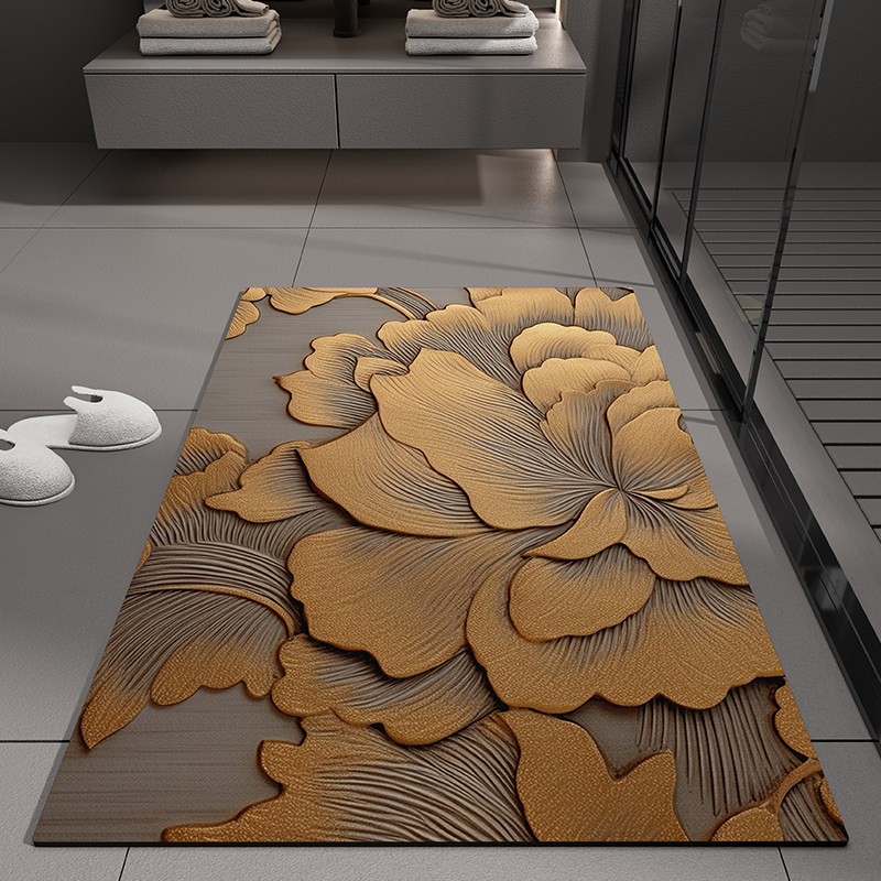 Flower-style americano transfronterizo esterilla de barro de algas esterilla de piso de baño puerta de absorción de agua esterilla de baño anti-deslizante esterilla de baño anti-sucio