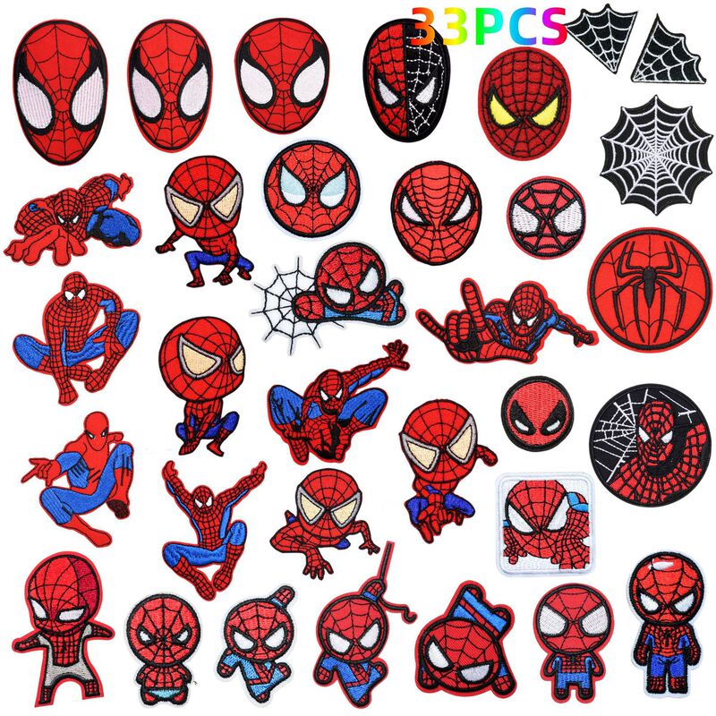 Factory Direct Supply Spider-Man Cartoon Embroidery Children's Patch Clothing Clothes Jeans Decoration Hole Cloth Sticker