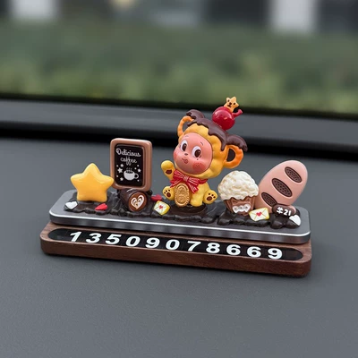 Car Phone Number Plate, Temporary Parking Car Decoration, Cute Star-Shaped Girl Figure (Nömrəli dayanma kartı) - lucky-pudding-6-sets-of-numbers