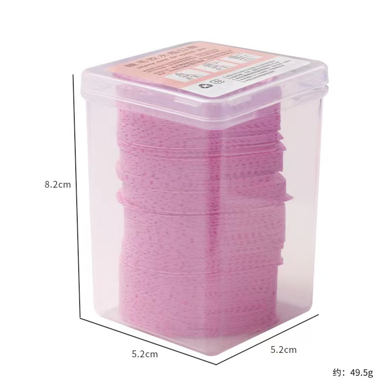 Transfronterizo nuevo pegamento de algodón mágico en forma de corazón Limpieza de pestañas pieza de algodón botella paño de limpieza de boca paño mágico en caja sin pelusa