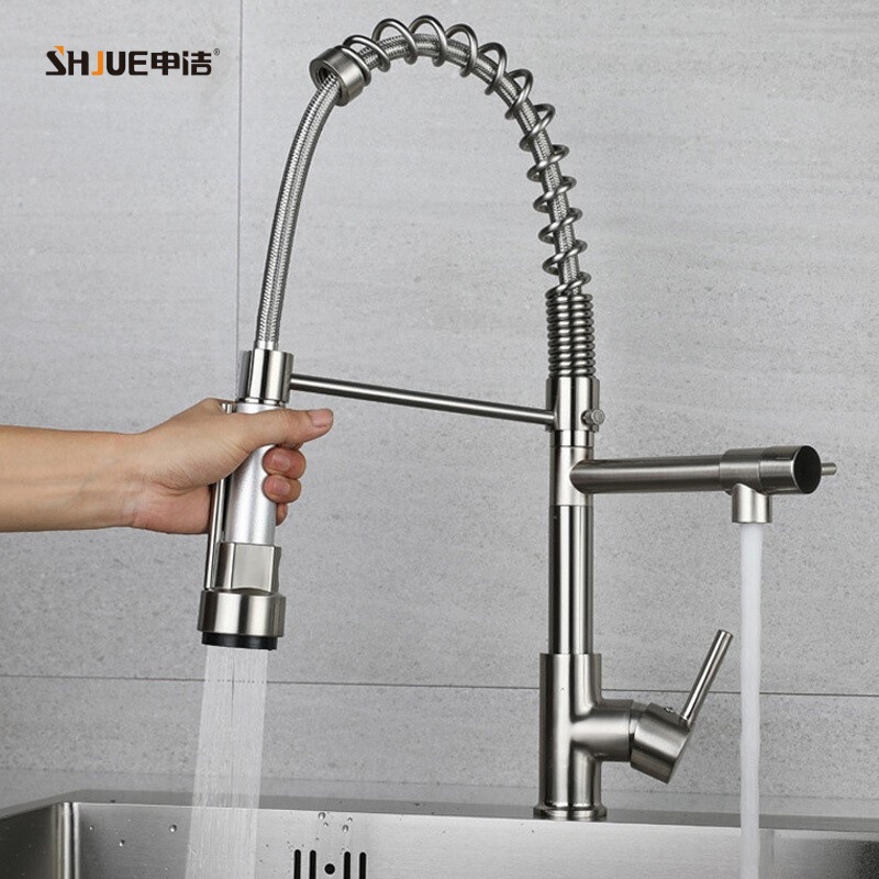 Cross-border dedicated spring kitchen hot and cold faucet kitchen sink dish washing basin rotating dual-function faucet