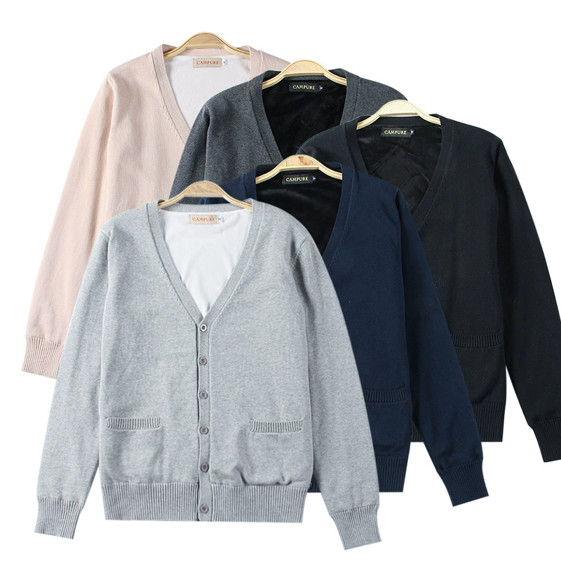 Одежда Xixiang Beyond, японский кардиган с V-образным вырезом и длинным рукавом, униформа JK, свитер на флисовой подкладке