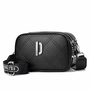 2024 New genuine leather texture multi-layer camera bag fashionable all-match simple messenger bag high-grade casual shoulder bag