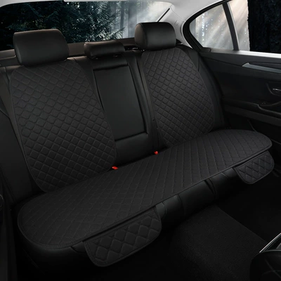 set five-seat cotton and linen universal — Four Seasons Pad - rear-backrest-broken-black-linen