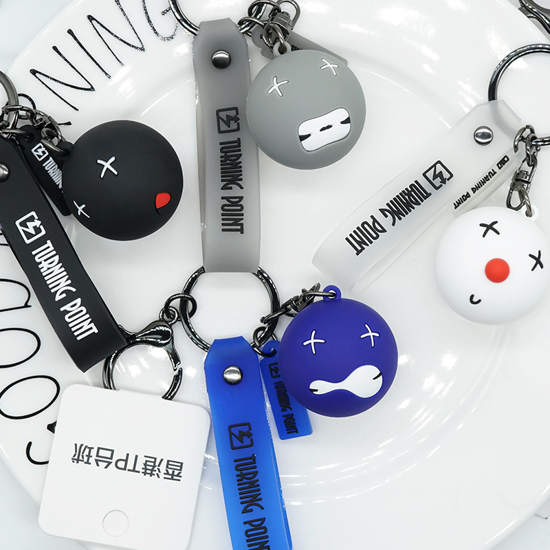 香港TP台球卡通钥匙扣挂件 实心钥匙挂件软胶公仔汽车创意礼品