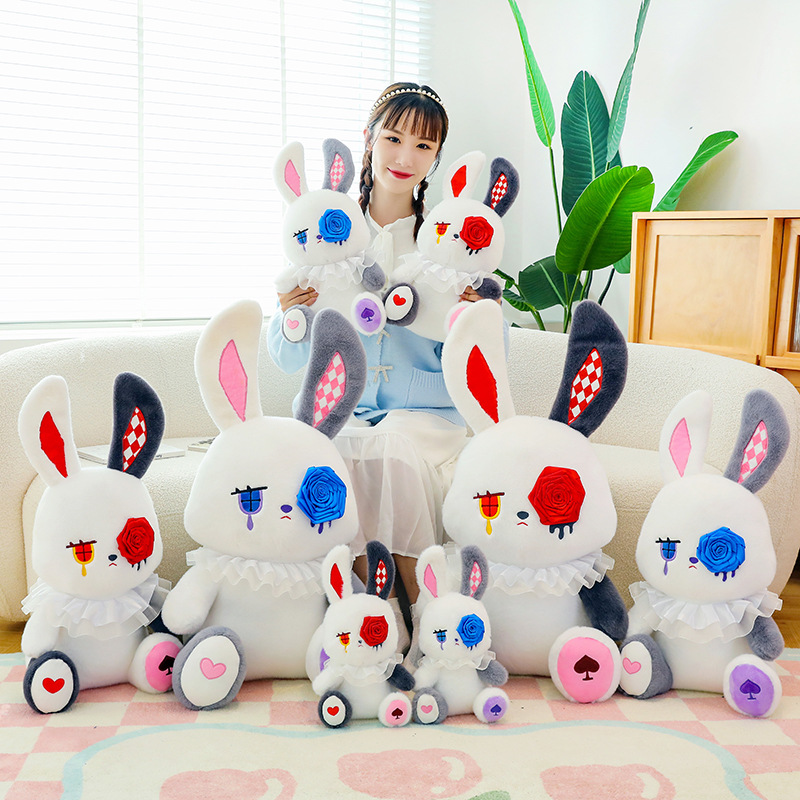 New Rose sad rabbit plush toy bunny doll gift for girlfriend creative rabbit pillow