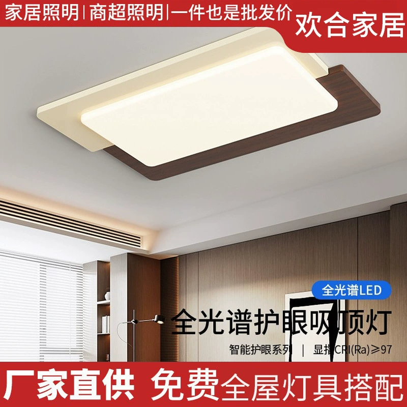Retro lights, LED ceiling light for living room, rectangular lamp, comfortable light spectrum, eyes protection