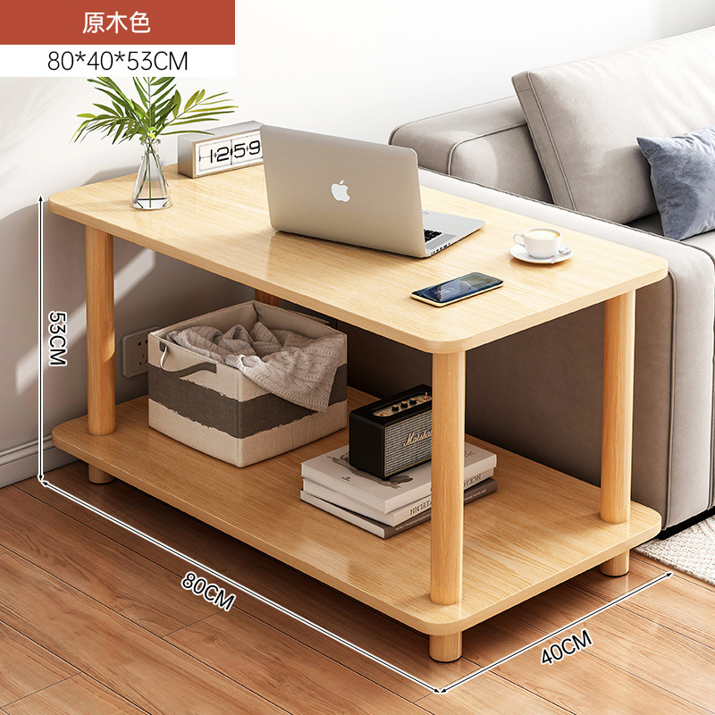Mesa de té personalizada estante de madera sólida sala de estar sofá mesa de escritorio simple dormitorio mesas de cabezal de cama mesa de almacenamiento multifuncional