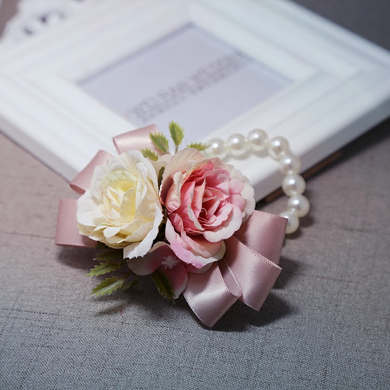 新商品の結婚祝いの結婚式用品新郎新婦の胸花姉妹団の手首の花の付き添い人は襟の花のシミュレーションの卸売りをまねます。|undefined