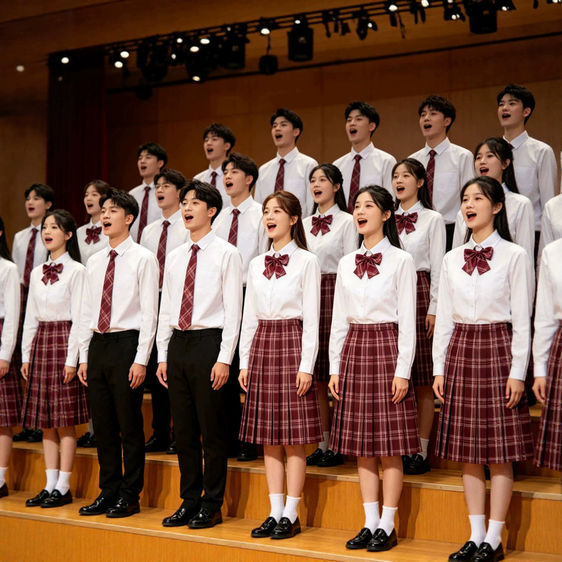 Class uniform, poetry recitation, choir performance, costume, college-style, middle school student uniform, performance outfit, competition outfit, graduation photo set