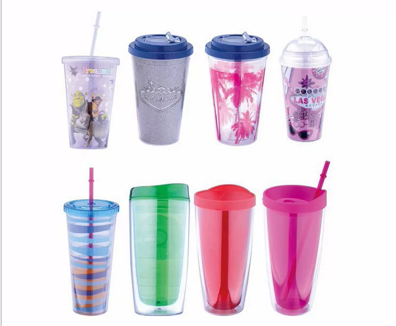Double-layer plastic glass, liner, capacious creative tea cup, factory direct supply, 650 ml