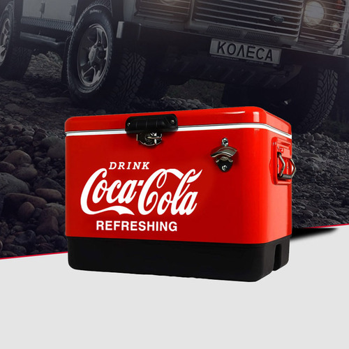 Coca-Cola Insulated Refrigerated 30L Lid Camping Outdoor Convenient Portable Ice Bucket Food Box Car Insulated Box
