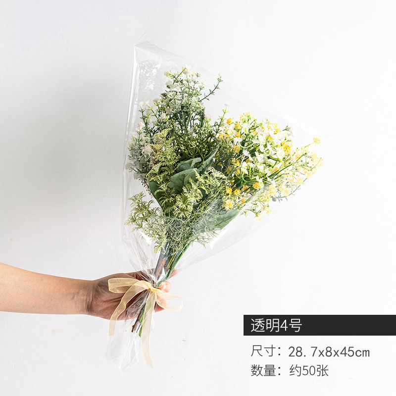 Cielo estrellado transparente DIY multi-rama bolsa Inglés impermeable celofán bolsa de embalaje puesto de mercado nocturno ramo de embalaje OPP bolsa