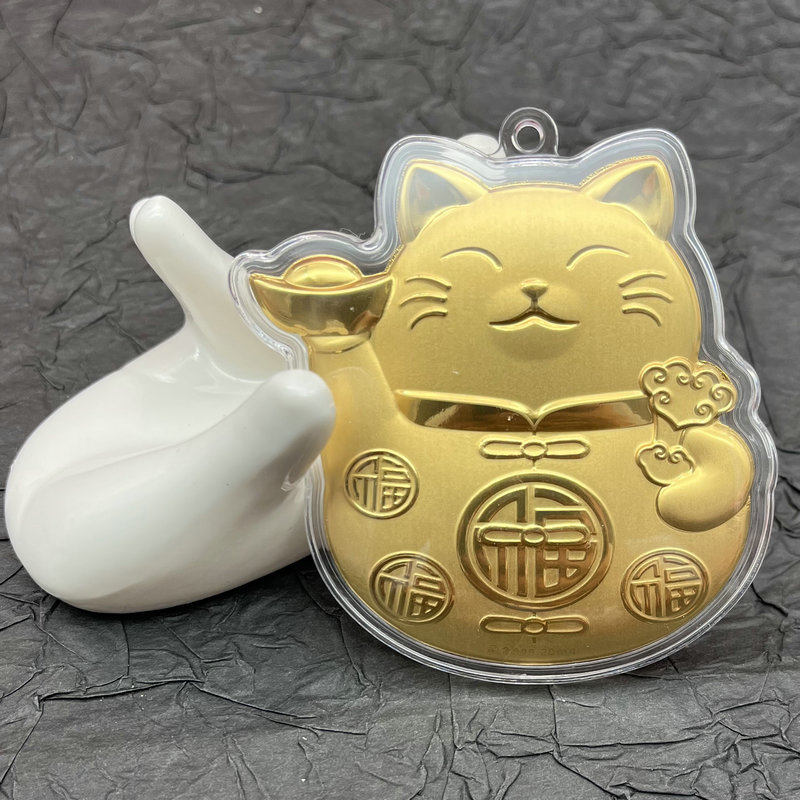 단일 금 조각 행운의 고양이