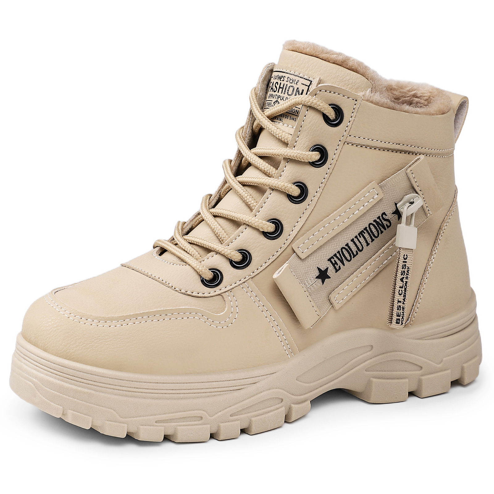 Zapatos de algodón de mujer transfronterizos zapatos de altura de mujer zapatos de invierno de moda de tamaño grande zapatos casuales cómodos botas de alta altura Martin