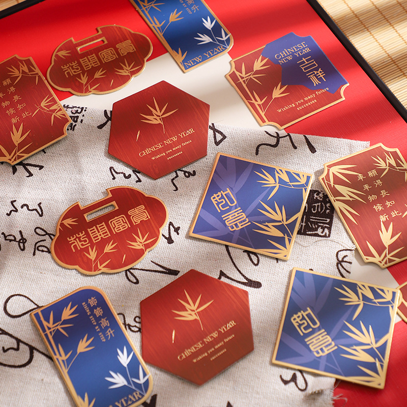 Nuevos productos de cordier de siete colores Tarjetas de decoración de Año Nuevo Tarjetas de felicitación Tarjetas postales